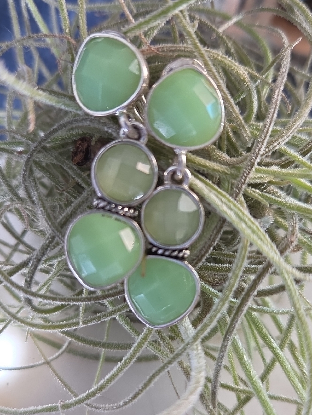 Vintage Napier Faux Jade Clip On Earrings. NWT.